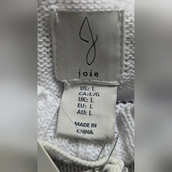 Joie Large Black & White Crew Neck Sweater Stripes Brand New With Tags - Picture 9 of 12